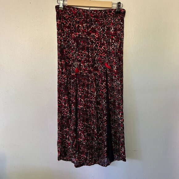 Fusion Gaucho Pants Womens Medium Asian Red Capri Tie Waist Wide Leg - Picture 1 of 9